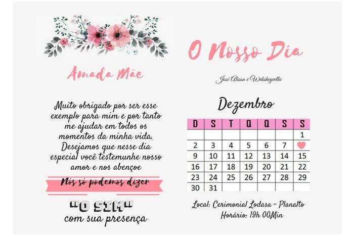 Convite Mãe