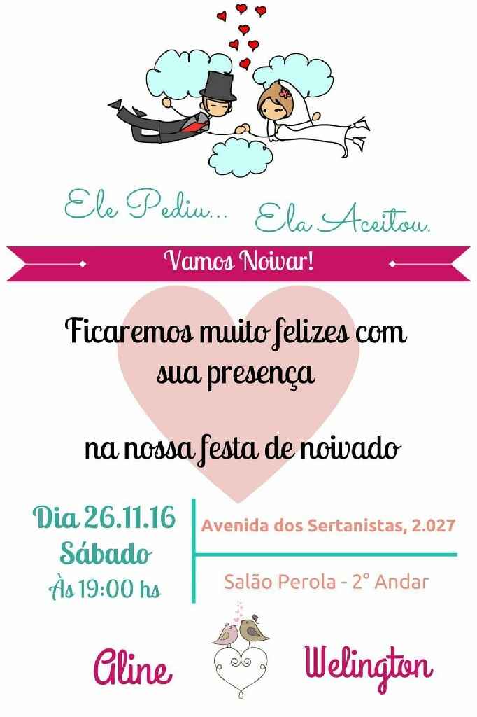 O que acham do meu convite de noivado?? - 1