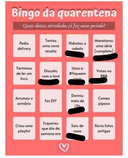 Bingo da quarentena: quem se atreve? #NoivasEmCasa - 1