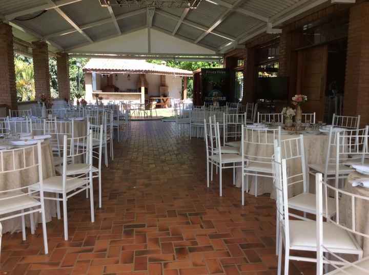 Espaço coberto para a recepção