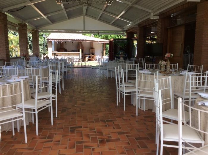 Espaço coberto para a recepção