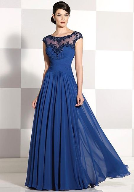 vestido mae de noiva azul