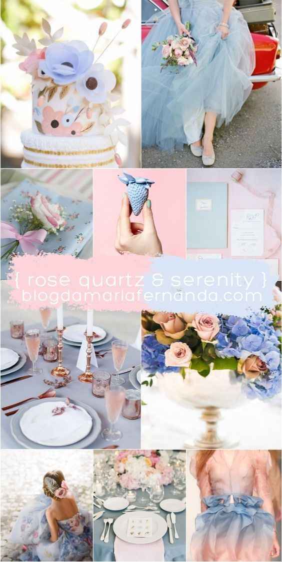 rosa quartz e azul serenity