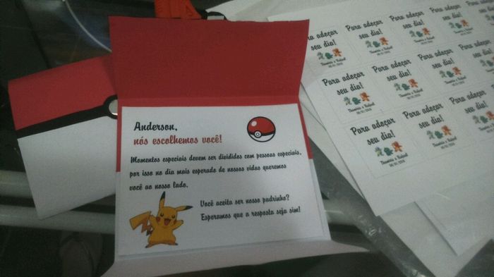 Meu convite padrinhos tema pokemon #diy - 6