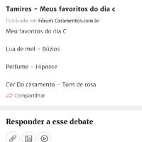 ÚLTIMO PASSO: Compartilhe seus favoritos de casamento! - 1