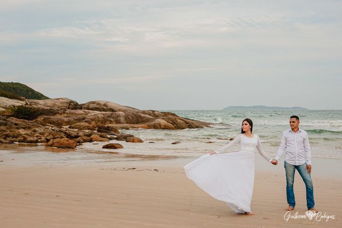 Nosso pré wedding na praia ❤️💙 6