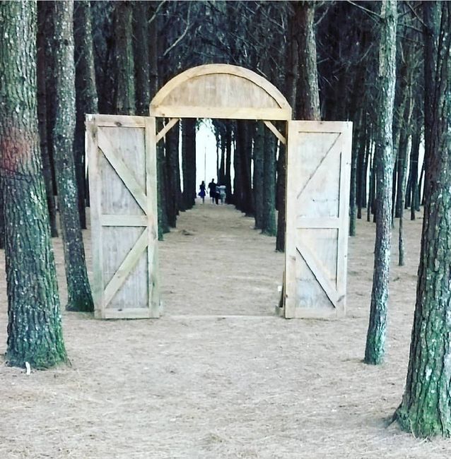 Porta de madeira pra casamentos ao ar livre 2