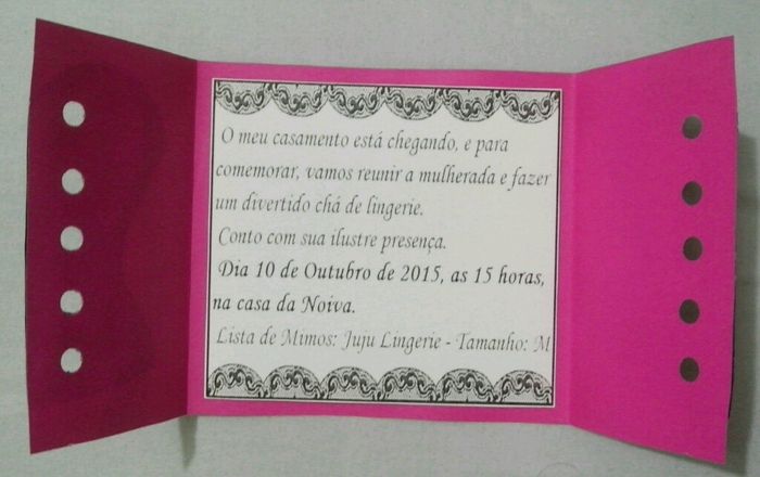 Manualidades - meu convite de chá de lingerie - 2
