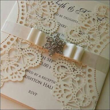 Convite de casamento com Doilie ! (papel rendado) 4