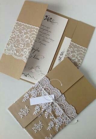 Convite de casamento com Doilie ! (papel rendado) 5