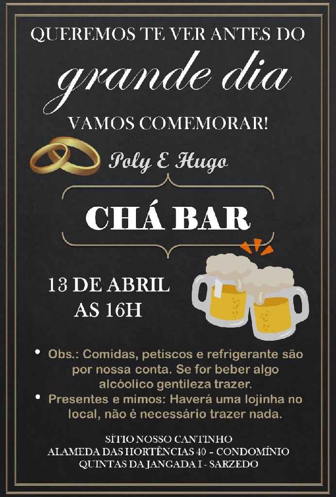 Sabe the Date e convite Chá Bar - 1