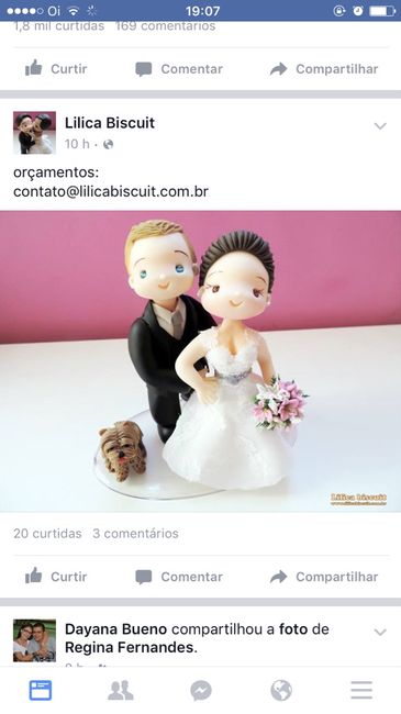 Ajuda topo de bolo noivinhos de biscuit - 2