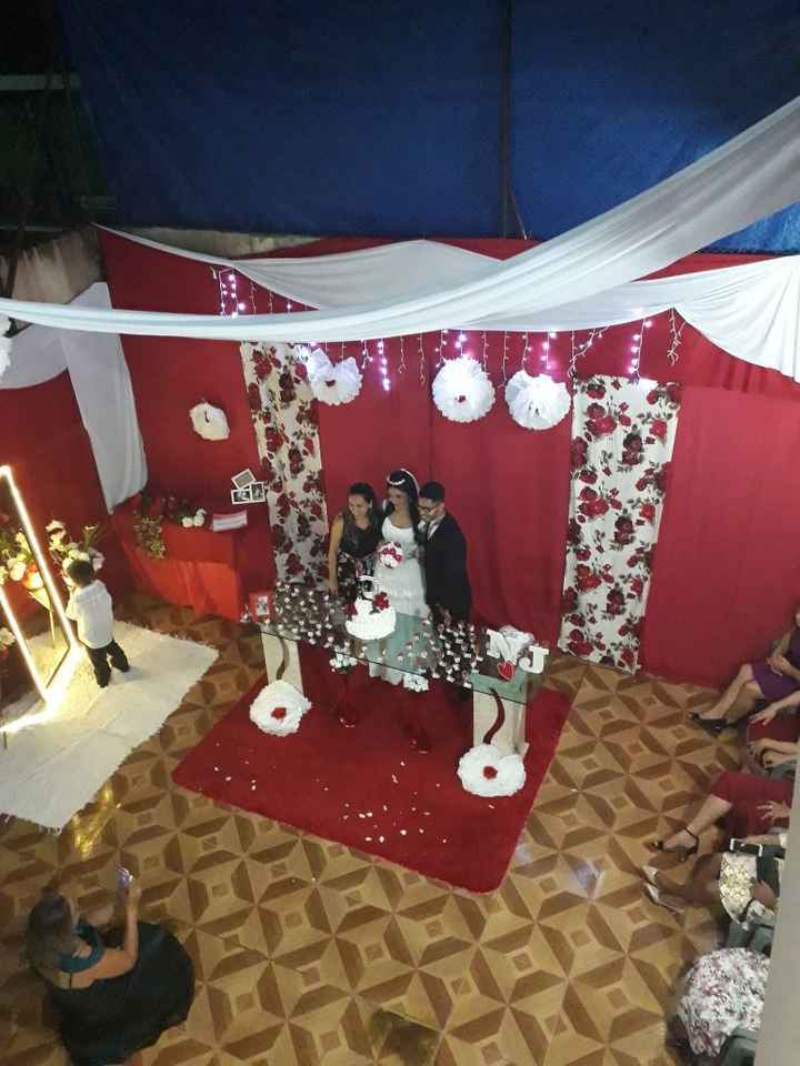 esse foi o local do coquetel. eu e os jovens da minha igreja que ornamentamos o local 