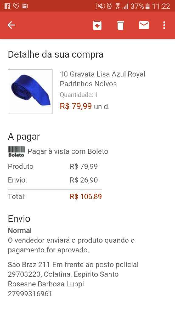 Pesadelo com as Gravatas dos padrinhos 😢 + Foto caixa convite linda 💋💗 - 1