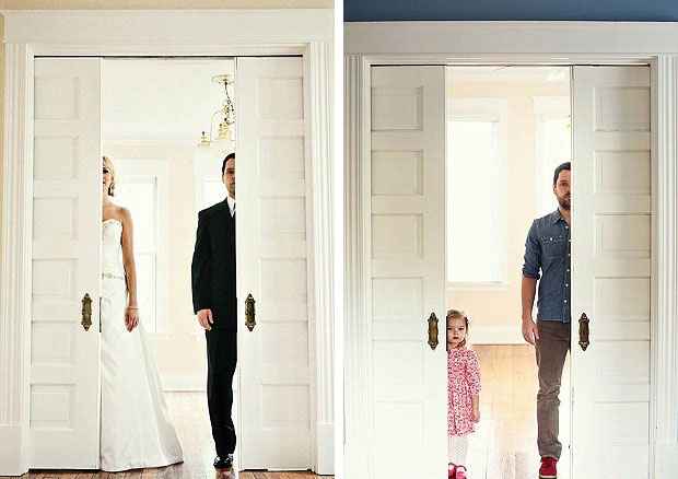 Viúvo recria com a filha de três anos as fotos tiradas no dia de seu casamento