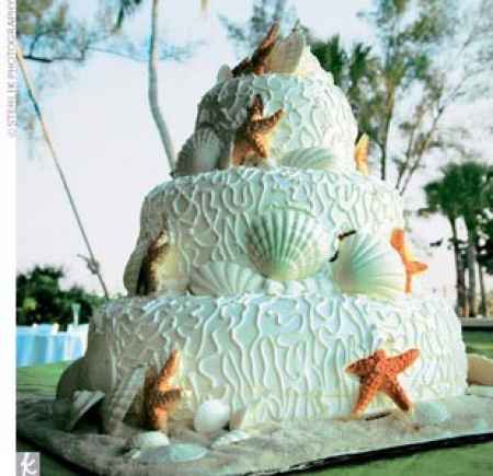 Bolo casamento na praia