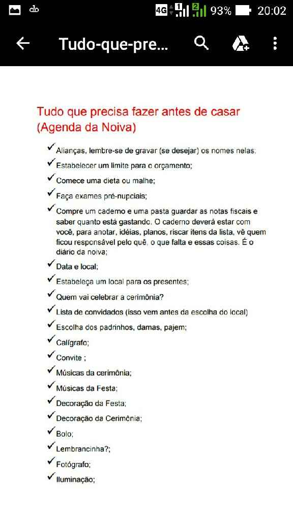 💖lista Pré Casamento💖 - 1