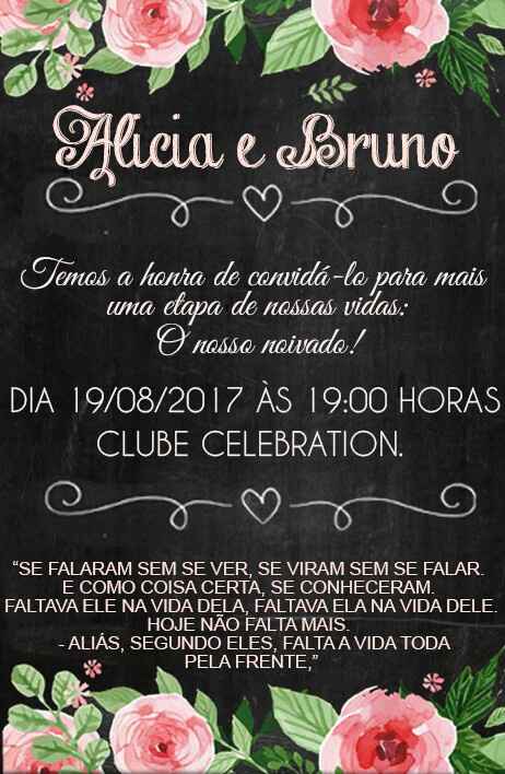 Convite do nosso noivado. - 1