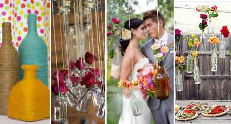 Garrafas de vidro,boa escolha para decoração de casamento?