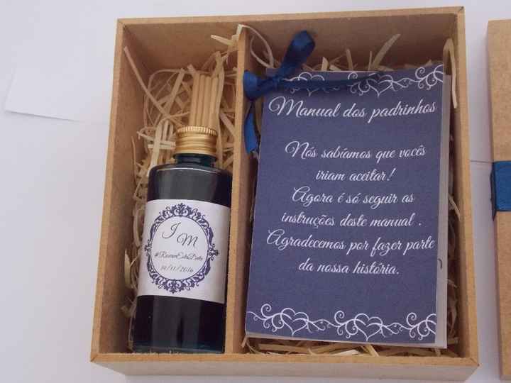 Mini aromatizador de ambientes e manual dos padrinhos