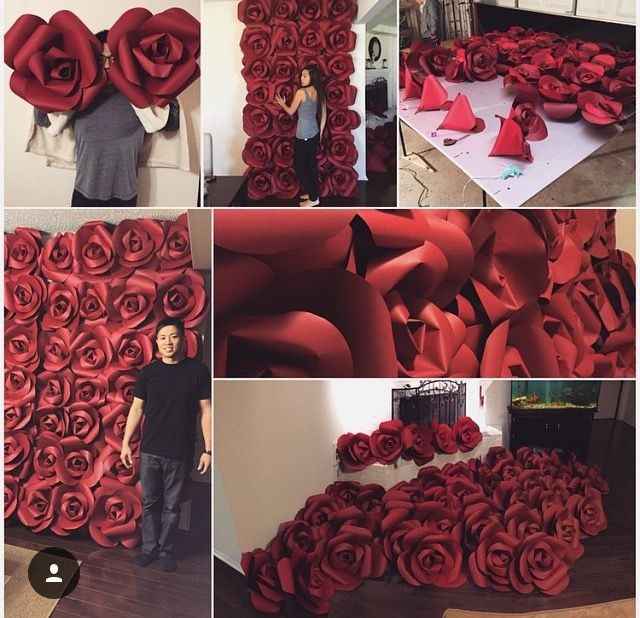 Painel de Flores de Papel 