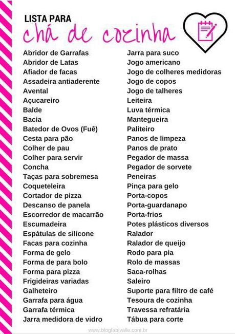 Lista de casa nova - 1