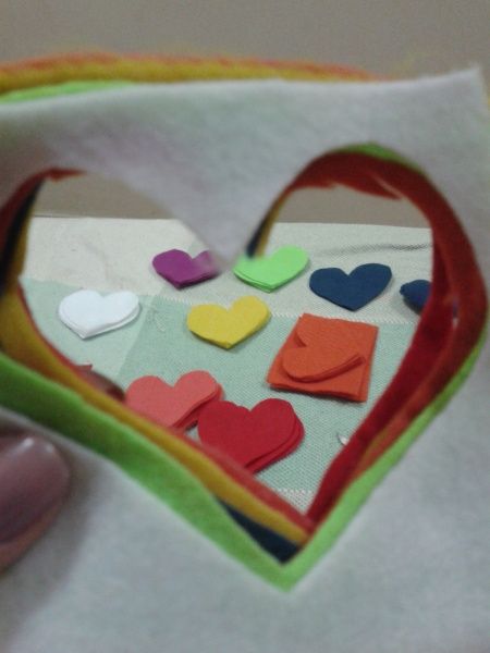 Diy - buque de corações coloridos (feltro) - 4