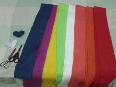 Diy - buque de corações coloridos (feltro) - 1
