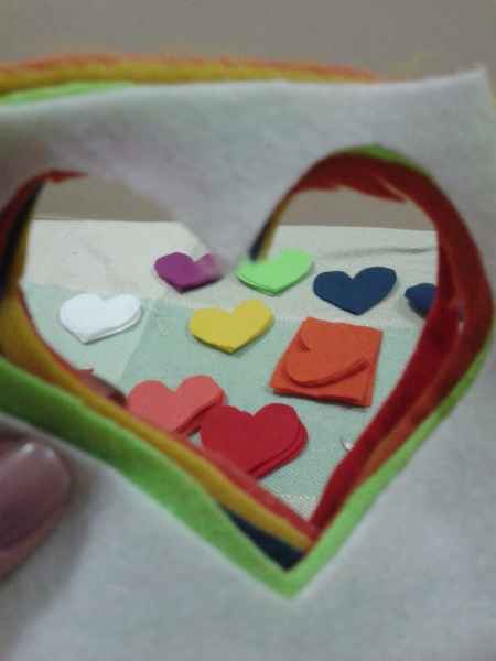 Diy - buque de corações coloridos (feltro) - 4