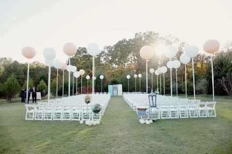 balões na área verde sitio casamento campo 
