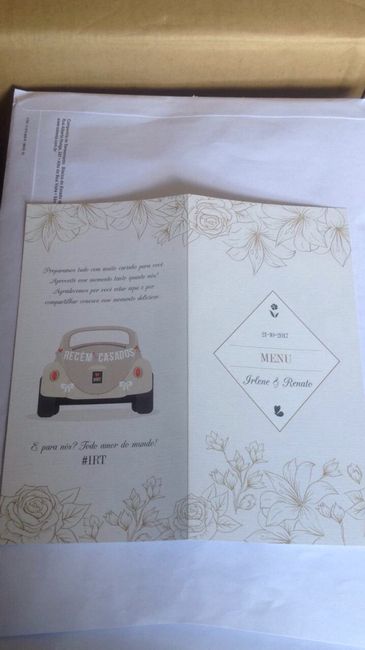 Menu nas mesas dos convidados? 1