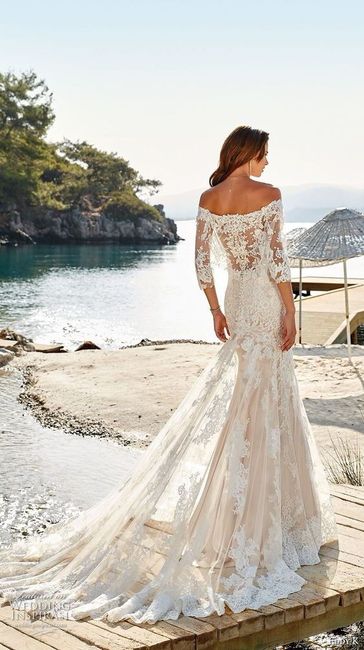 Vestido com Calda e Apliques