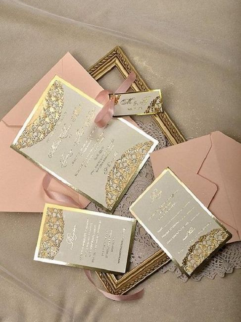 Convite Dourado e Rosa