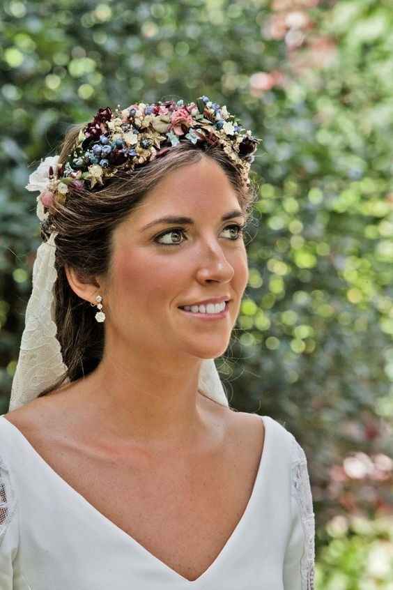 Penteado Semi Preso com flores