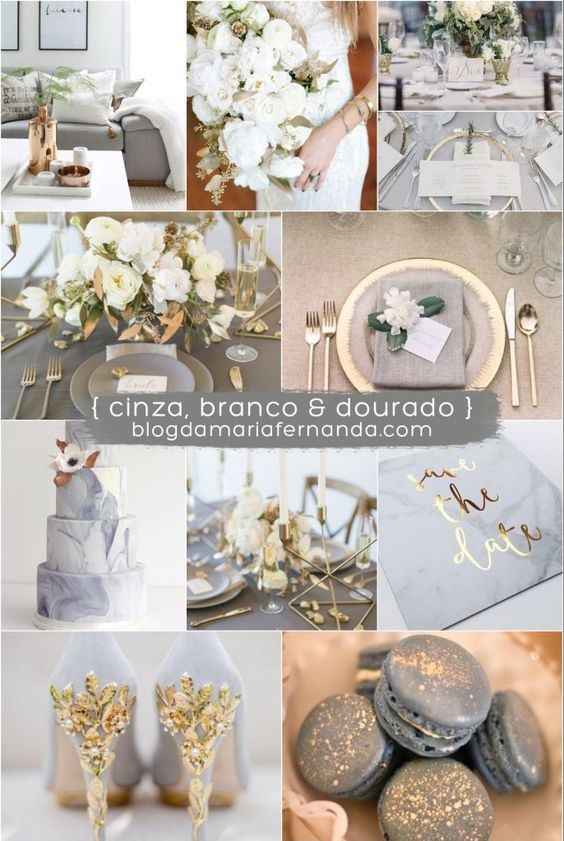 Cinza, Branco e Dourado