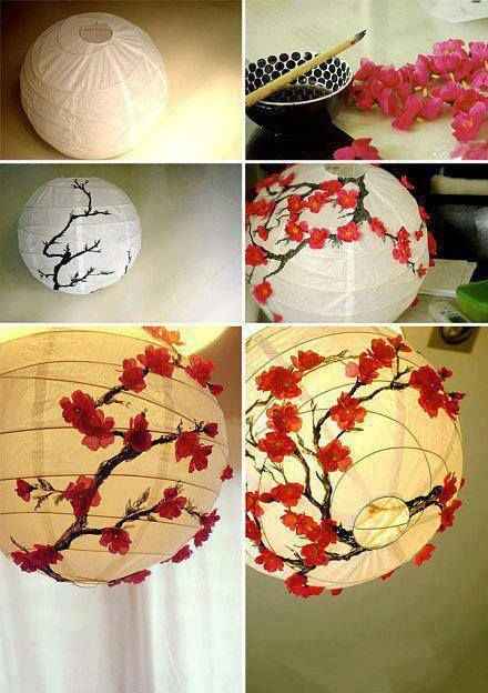 DIY lampada de cerejeira