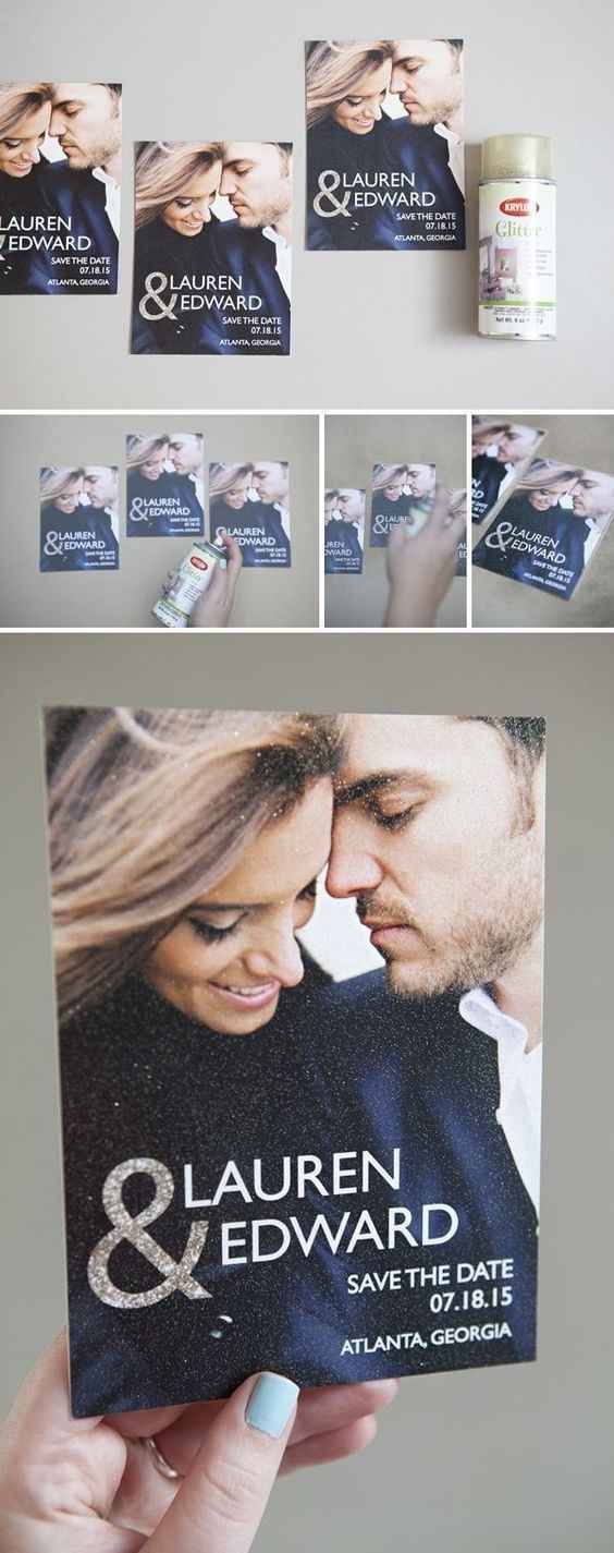 DIY: Save the date com glitter