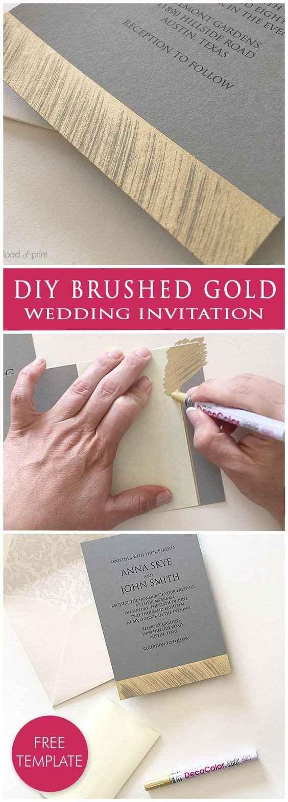 DIY convite - Cinza e Dourado