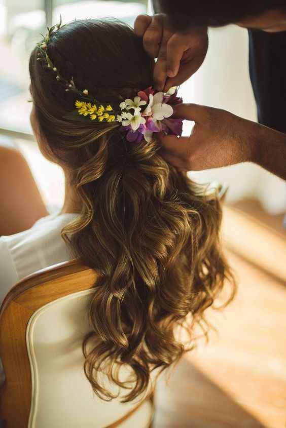 Penteado com flores