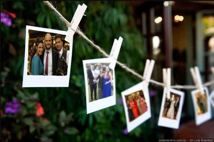 Fotos dos convidados na Decoração