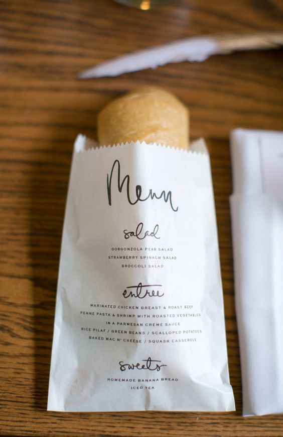Menu com Pão