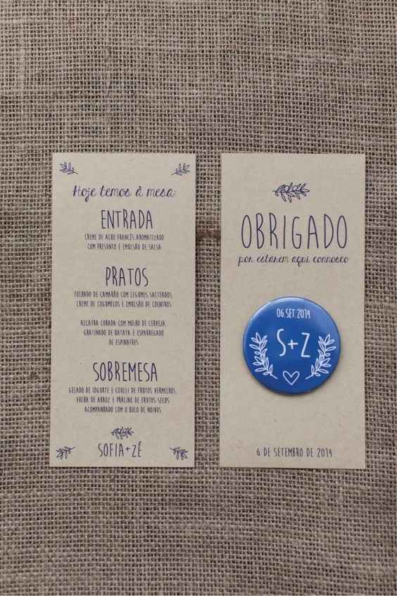Menu com Broche