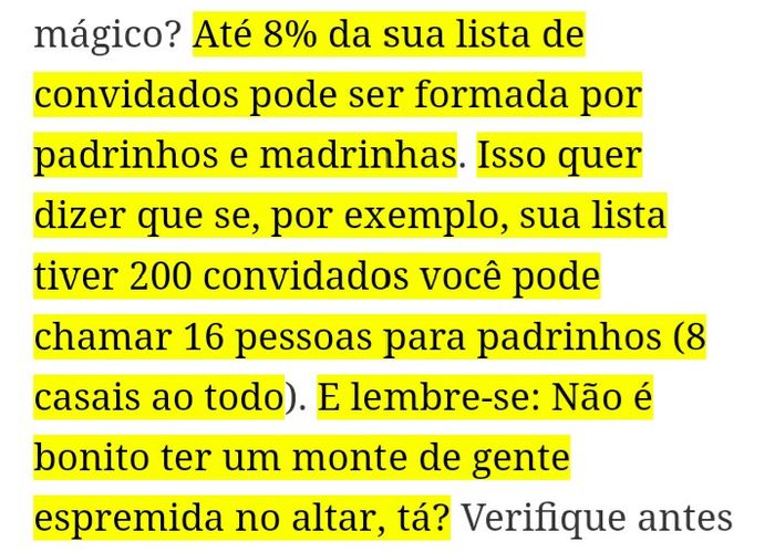 Quantos padrinhos escolhemos? 2