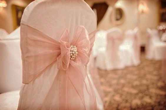 1. Cadeiras vestidas com a cor do casamento