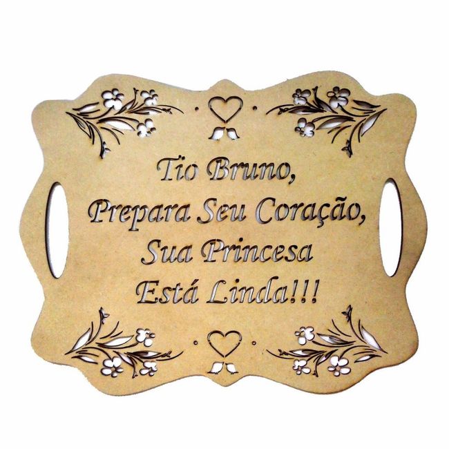 Placa para a entrada da noiva