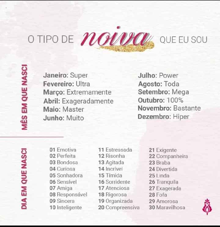 Que tipo de noiva você é? - 1