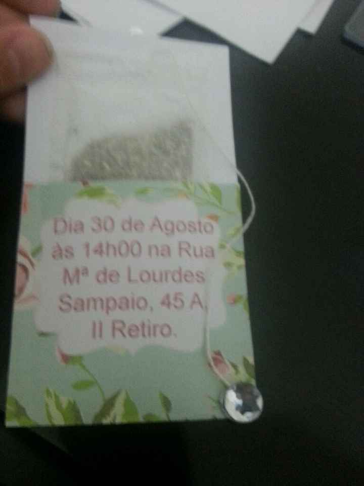 Meu convite de chá de cozinha! venham ver que mimo! feito por mim! - 1