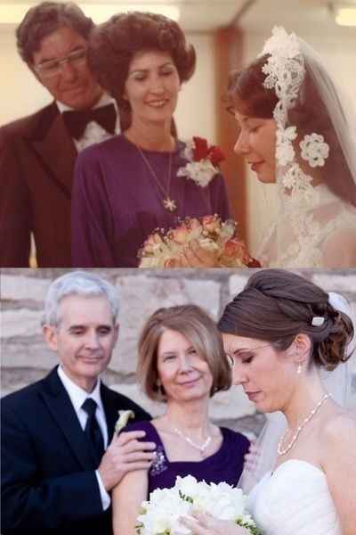 1) Recriar a foto do casamento dos seus pais