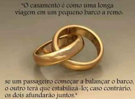 O casamento é como uma viagem de barco! 
