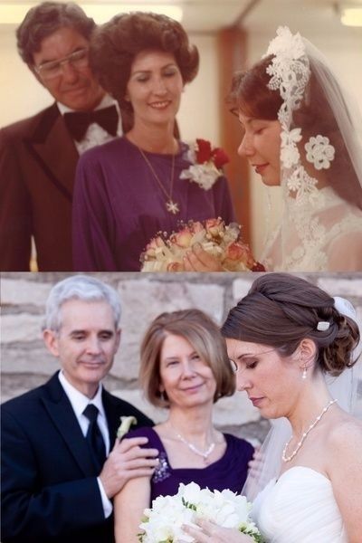 1) Recriar a foto do casamento dos seus pais